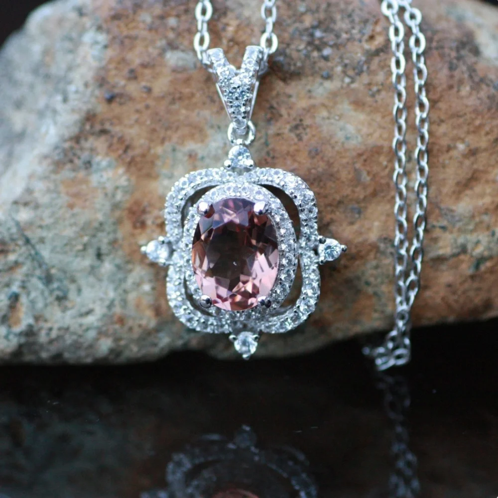 Victorian Design Color Change Diaspore Pendant Sterling Silver - Picture 6 of 11